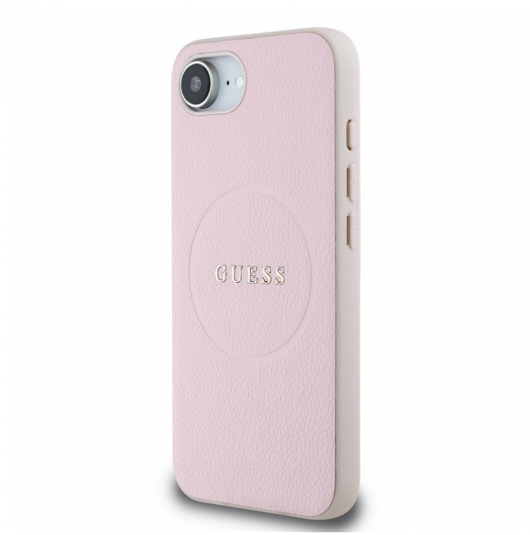 Guess PU Grained Classic Logo MagSafe Fodral för iPhone 16e Rosa