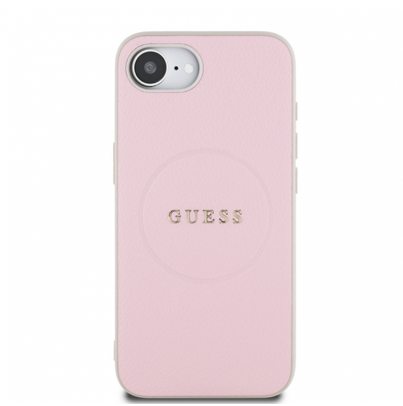 Guess PU Grained Classic Logo MagSafe Fodral för iPhone 16e Rosa