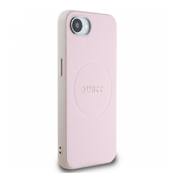Guess PU Grained Classic Logo MagSafe Fodral för iPhone 16e Rosa