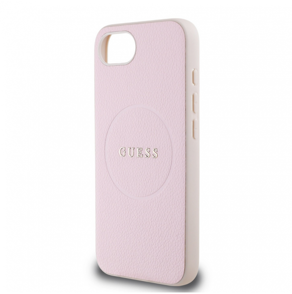 Guess PU Grained Classic Logo MagSafe Fodral för iPhone 16e Rosa
