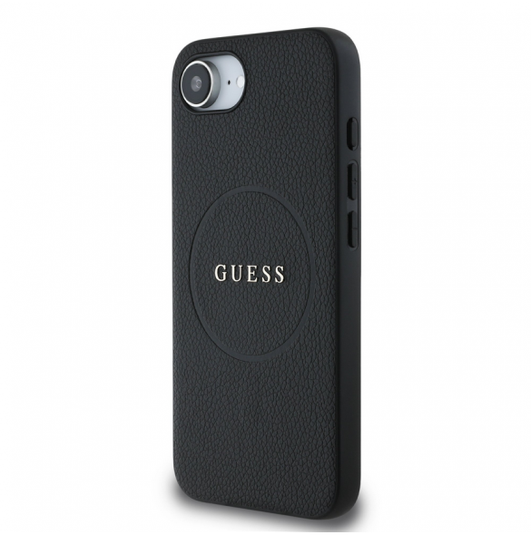 Guess PU Grained Classic Logo MagSafe Fodral för iPhone 16e Svart