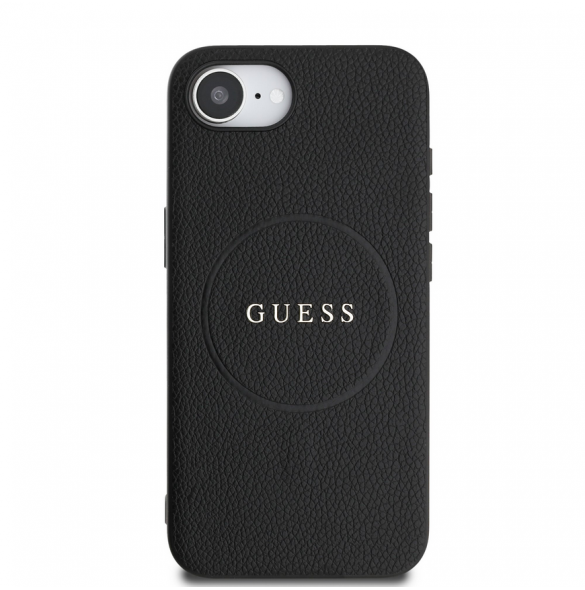 Guess PU Grained Classic Logo MagSafe Fodral för iPhone 16e Svart