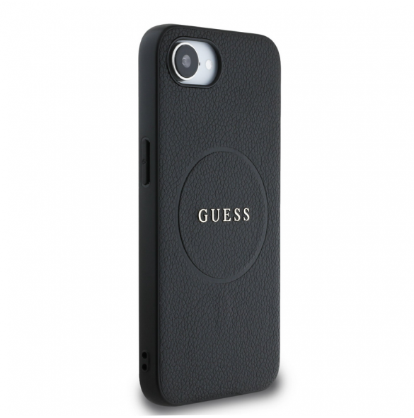 Guess PU Grained Classic Logo MagSafe Fodral för iPhone 16e Svart