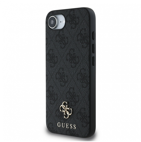 Guess PU 4G Small Metal Logo MagSafe Fodral för iPhone 16e Grå