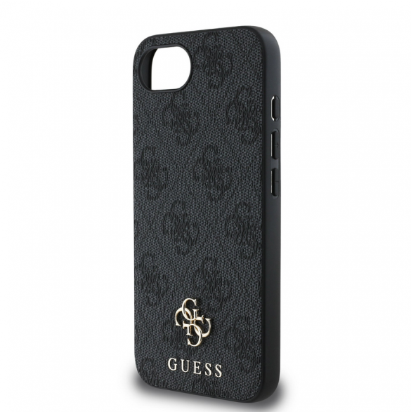 Guess PU 4G Small Metal Logo MagSafe Fodral för iPhone 16e Grå