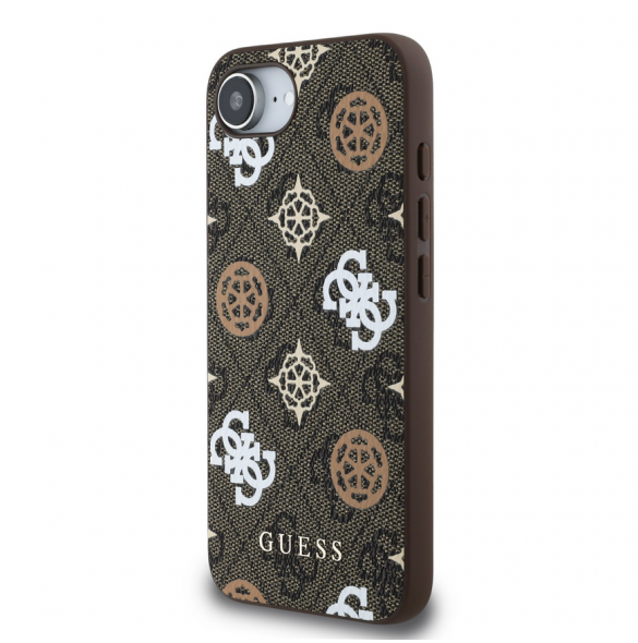 Guess PU 4G Peony MagSafe Fodral till iPhone 16e Brun