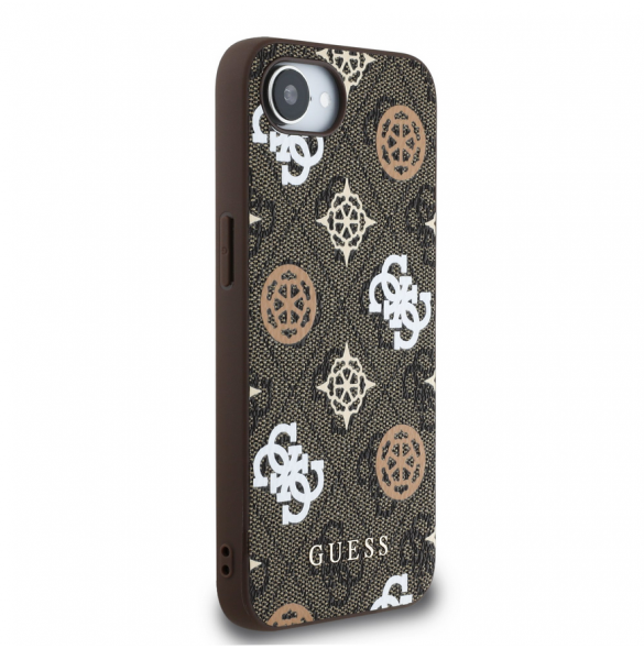 Guess PU 4G Peony MagSafe Fodral till iPhone 16e Brun