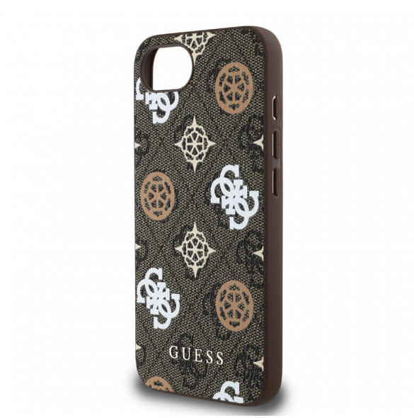 Guess PU 4G Peony MagSafe Fodral till iPhone 16e Brun