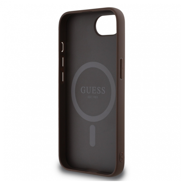 Guess PU 4G Peony MagSafe Fodral till iPhone 16e Brun