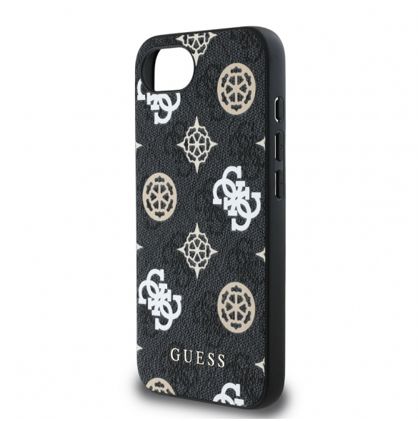 Guess PU 4G Peony MagSafe Fodral för iPhone 16e Svart