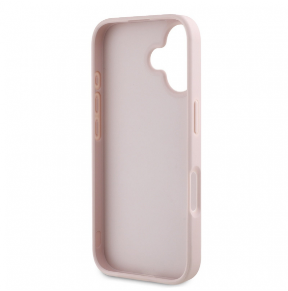 Guess PU Grained 4G metalllogofodral för iPhone 16 Rosa