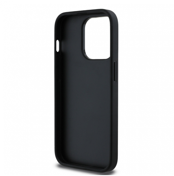 Guess PU Grained 4G metalllogofodral för iPhone 13 Pro Svart