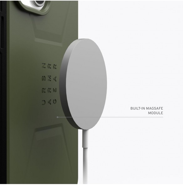 iPhone 15 Plus Civilian MagSafe Skal – Olivgrönt Skydd