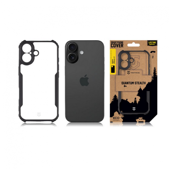 Tactical Quantum Stealth Kryt pro Apple iPhone 17 Clear/Black