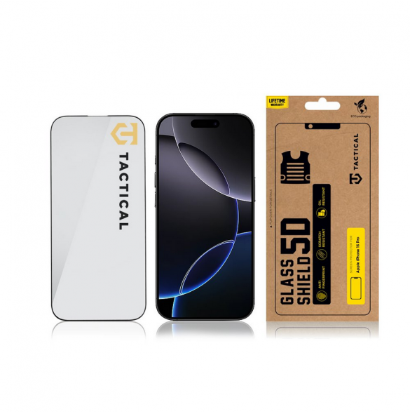 Tactical Glass Shield 5D sklo pro Apple iPhone 16 Pro/17 Pro Black