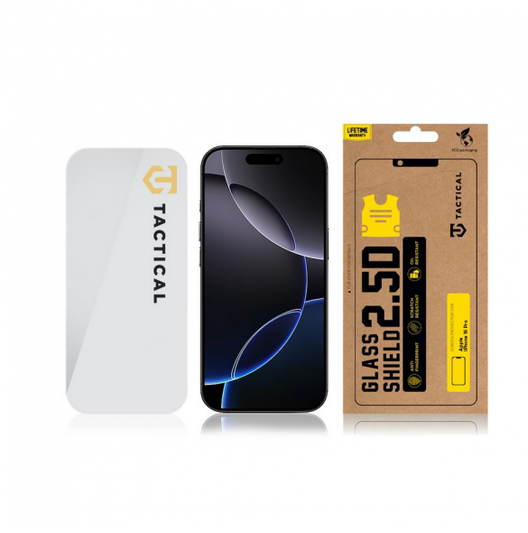 Tactical Glass Shield 2.5D sklo pro Apple iPhone 16 Pro/17 Pro ProClear