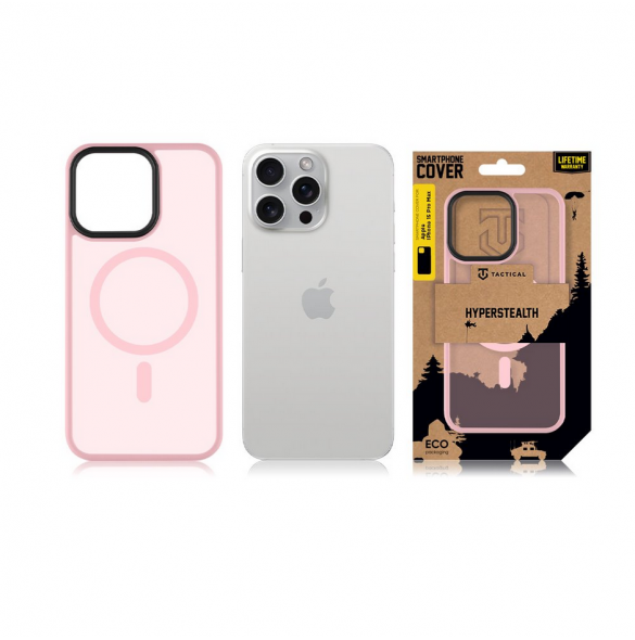 Tactical MagForce Hyperstealth-fodral för iPhone 15 Pro Max, rosa pantern