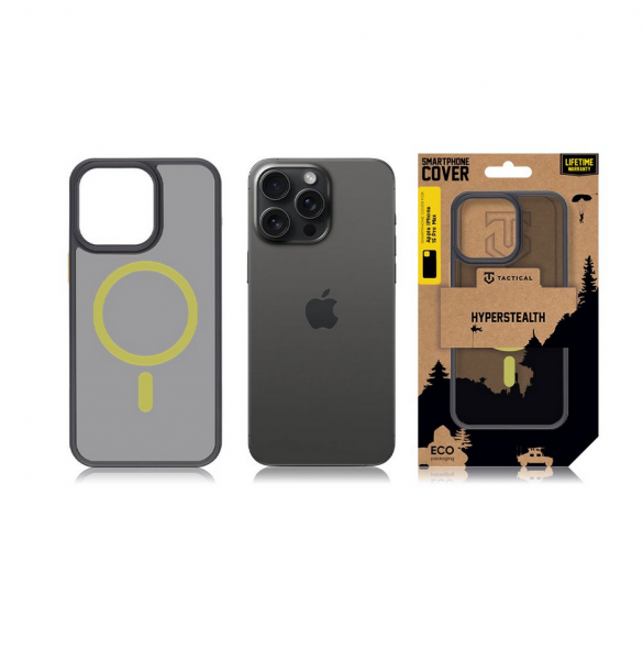 Tactical MagForce Hyperstealth 2.0-fodral för iPhone 15 Pro Max Svart/Gul