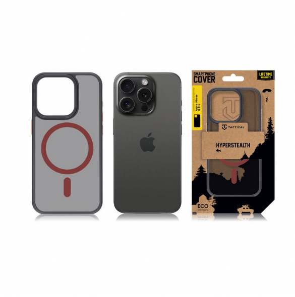Tactical MagForce Hyperstealth 2.0-fodral för iPhone 15 Pro svart/röd