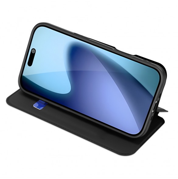 Dux Ducis Skin Pro-skal till iPhone 17 Air med fällbart skydd och kortfack – svart