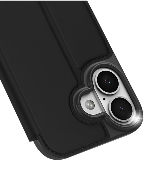 Dux Ducis Skin Pro iPhone 17 skal med fällbart lock och kortfack - svart