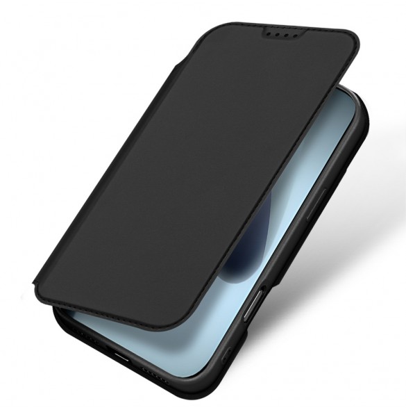 Dux Ducis Skin Pro iPhone 17 skal med fällbart lock och kortfack - svart