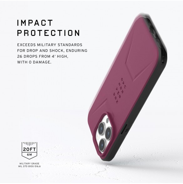 URBAN ARMOR GEAR med iPhone 15 Pro Skal Civil Bordeaux 114275119049