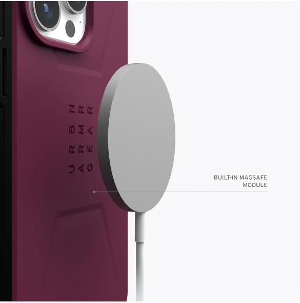 URBAN ARMOR GEAR med iPhone 15 Pro Skal Civil Bordeaux 114275119049