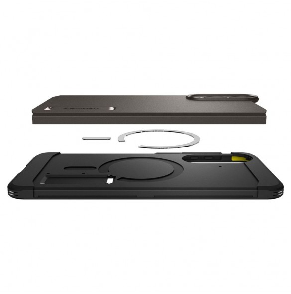 Spigen Tough Armor MagSafe-skal till Samsung Galaxy S25 Edge - Grå/Svart
