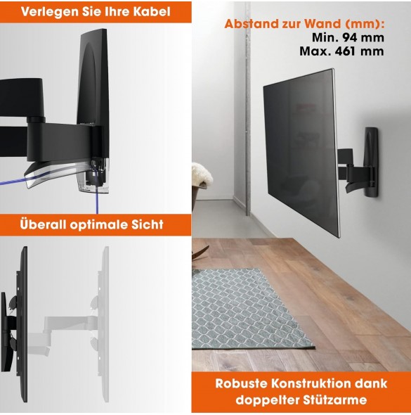Vogel's WALL 3250 framåtvänd 120° TV-väggfäste 32-55 tum, svart