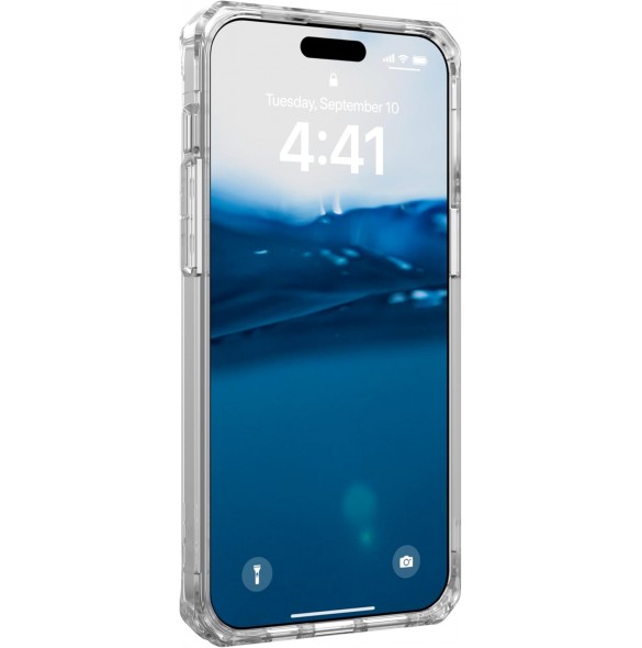 URBAN ARMOR GEAR UAG Skyddsskal för iPhone 15 Pro Max,Plyo Ice Rugged - Transparent