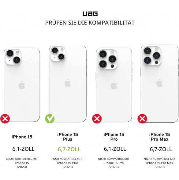 URBAN ARMOR GEAR Pathfinder-skal kompatibelt med iPhone 15 Plus - Ice (114357113131)
