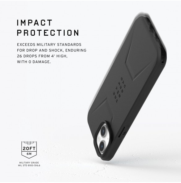 URBAN ARMOR GEAR Civilian-skal kompatibelt med iPhone 15 Plus - Svart (114306114040)
