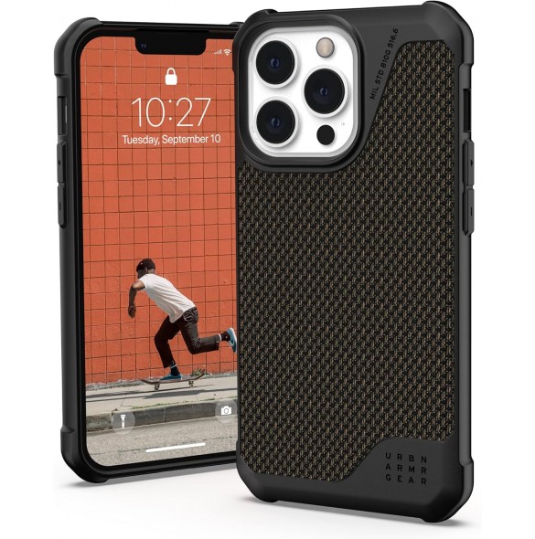 Urban Armor Gear Metropolis LT-skal kompatibelt med Apple iPhone 13 Pro - Kevlar Olive 11315O113940
