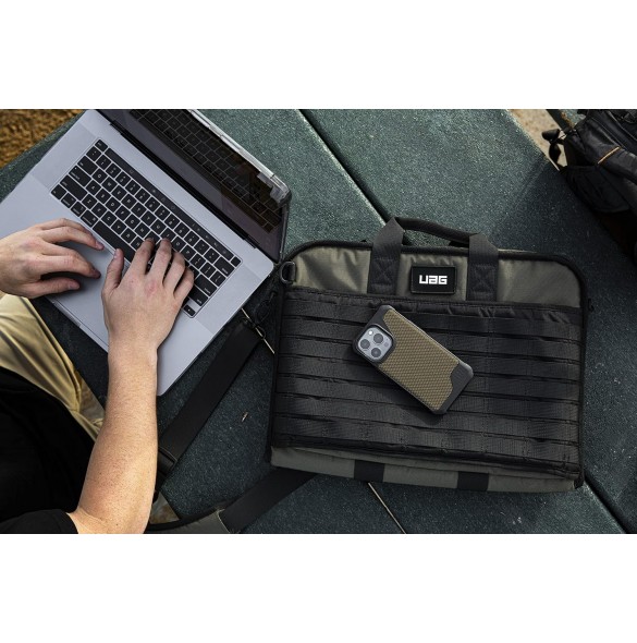 Urban Armor Gear Metropolis LT-skal kompatibelt med Apple iPhone 13 Pro - Kevlar Olive 11315O113940