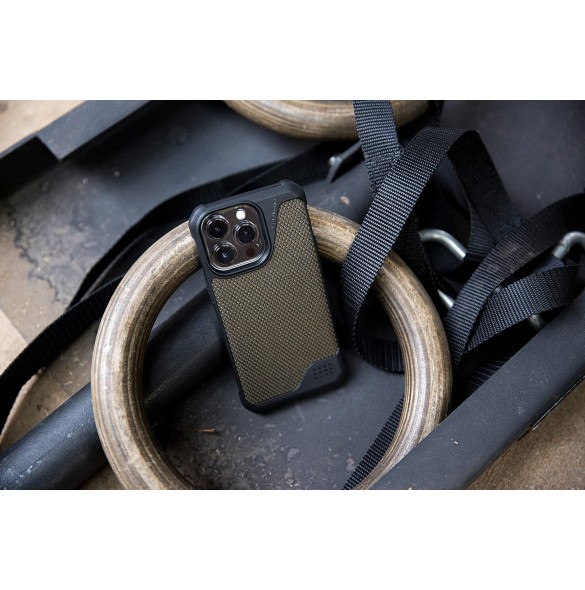 Urban Armor Gear Metropolis LT-skal kompatibelt med Apple iPhone 13 Pro - Kevlar Olive 11315O113940