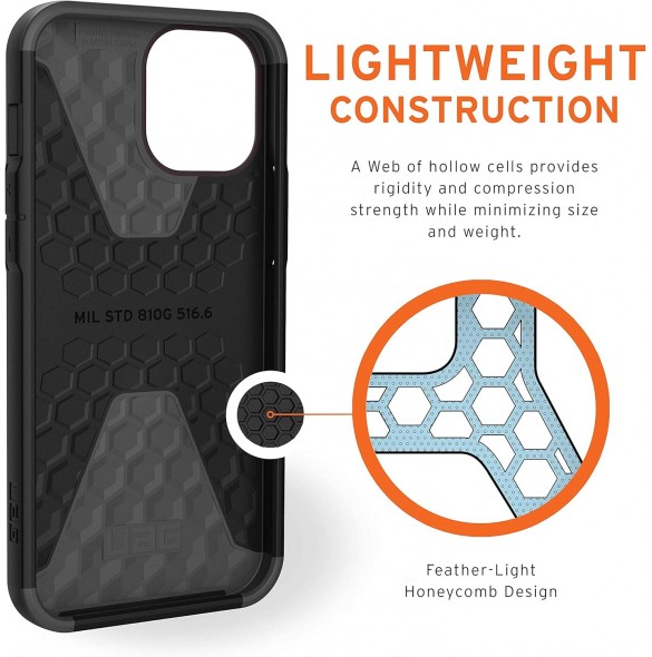 Urban Armor Gear Civilian-skal till Apple iPhone 12 Pro Max– skyddande skal – lila (aubergine) 11236D114949