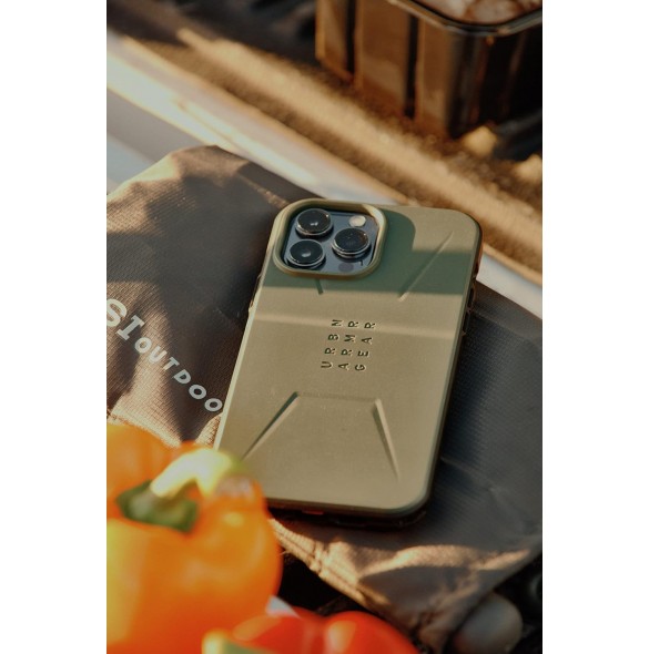 Urban Armor Gear UAG Civilian-skal kompatibelt med Apple iPhone 14 Plus - Olivgrön (114037117272)