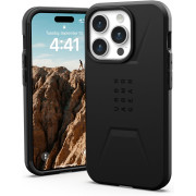 URBAN ARMOR GEAR UAG-skal [Uppdaterad version] Kompatibelt med iPhone 15 Pro-skal, Civil svart