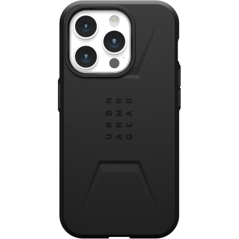 URBAN ARMOR GEAR UAG-skal [Uppdaterad version] Kompatibelt med iPhone 15 Pro-skal, Civil svart
