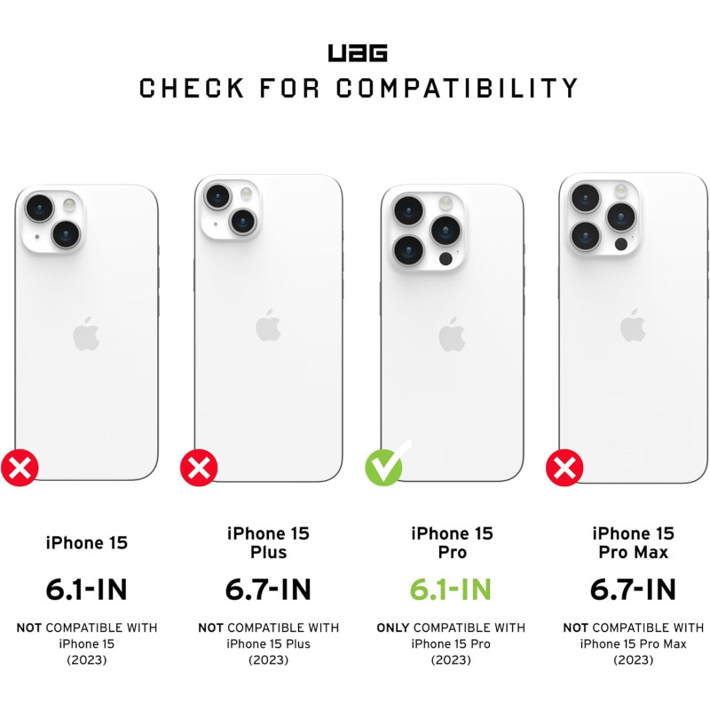 URBAN ARMOR GEAR Plyo-skal kompatibelt med Apple iPhone 15 Pro - Grå transparent