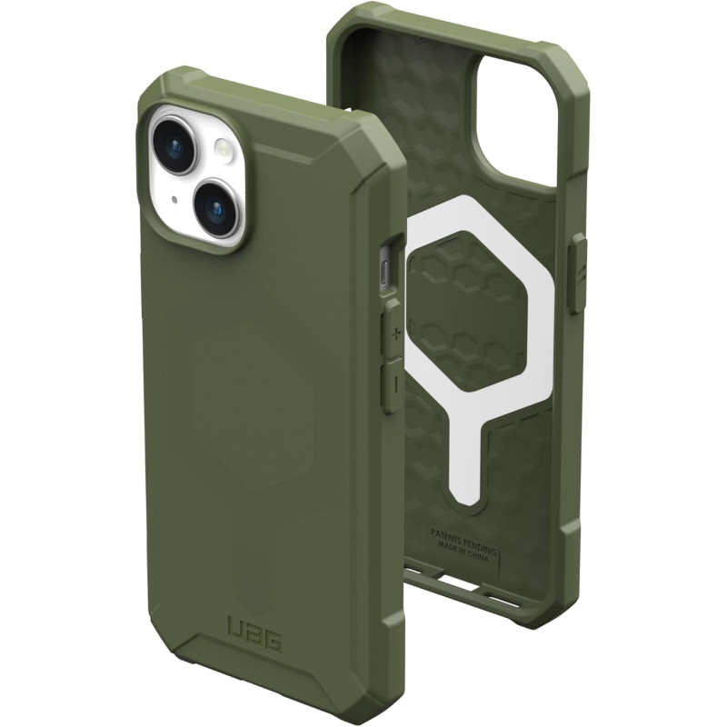 URBAN ARMOR GEAR Essential MS-skal kompatibelt med Apple iPhone 15 Plus - Olivgrön