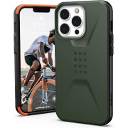Urban Armor Gear Civilian-skal kompatibelt med Apple iPhone 13 Pro, fallsäkert mobiltelefonskal, Olivgrön