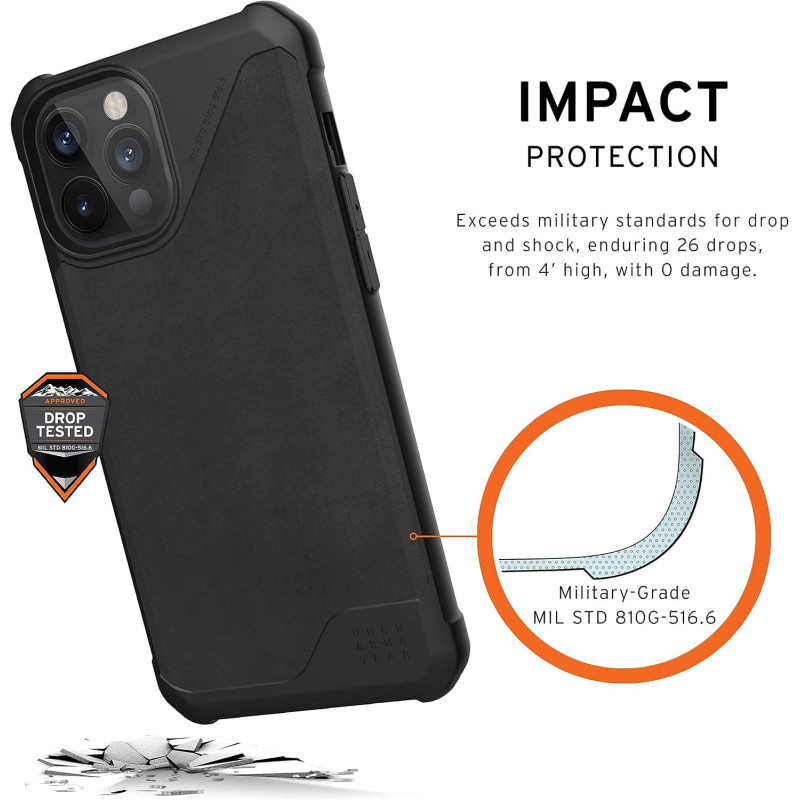 UAG Urban Armor Gear Metropolis LT Läderfodral Apple iPhone 12 Pro Max (Svart)