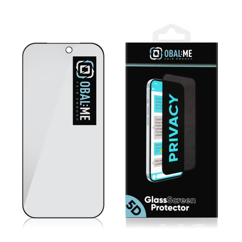 OBAL:ME Privacy 5D Glass Screen Protector for Apple iPhone 18 Pro Black