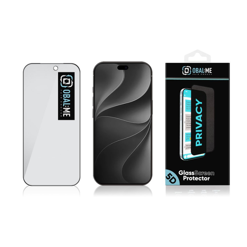 OBAL:ME Privacy 5D Glass Screen Protector for Apple iPhone 18 Pro Black