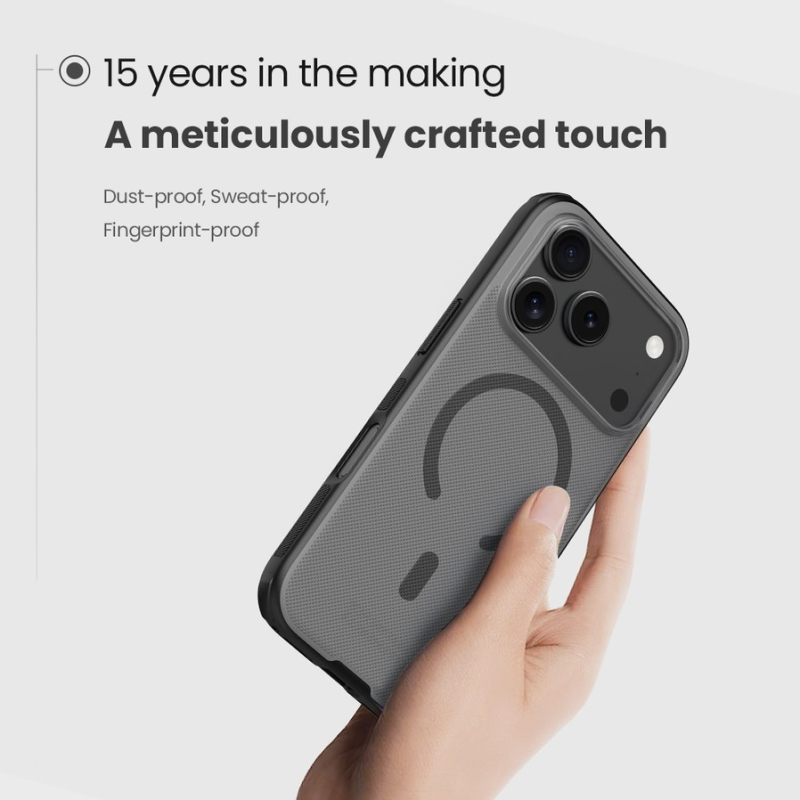 Nillkin Super Frosted PRO Magnetic Back Cover for Apple iPhone 17 Pro/18 Pro Transparent Black
