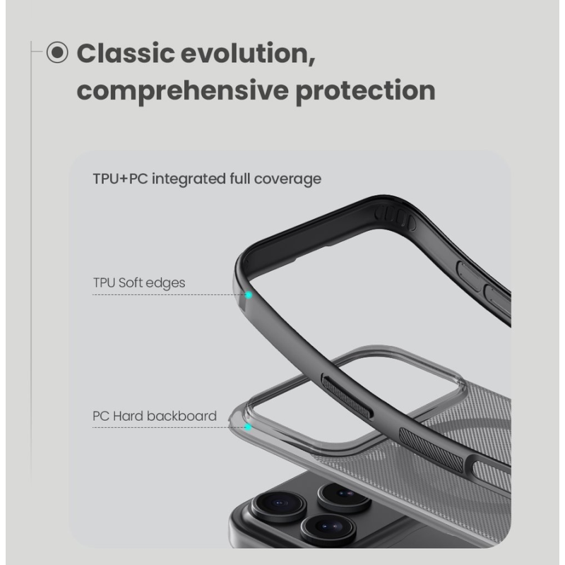 Nillkin Super Frosted PRO Magnetic Back Cover for Apple iPhone 17 Pro/18 Pro Transparent Black
