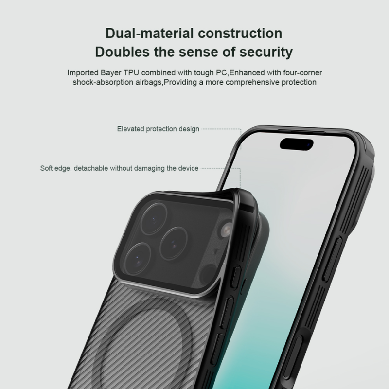 Nillkin CamShield Prop Magnetic Case for Apple iPhone 17 Pro/18 Pro Transparent Black