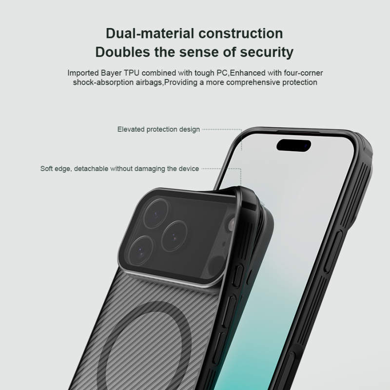 Nillkin CamShield Prop Magnetic Case for Apple iPhone 17 Pro Max/18 Pro Max Transparent Black